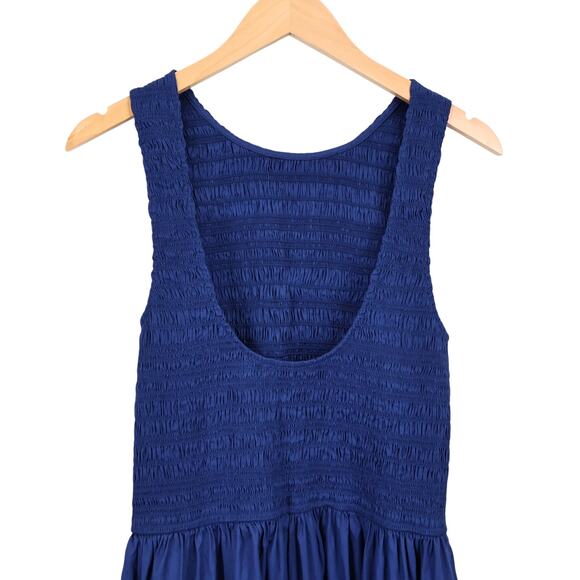 NWT Madewell The Melody Scoopback Smocked Midi Dress In Blue Moon Size Large - Picture 7 of 10